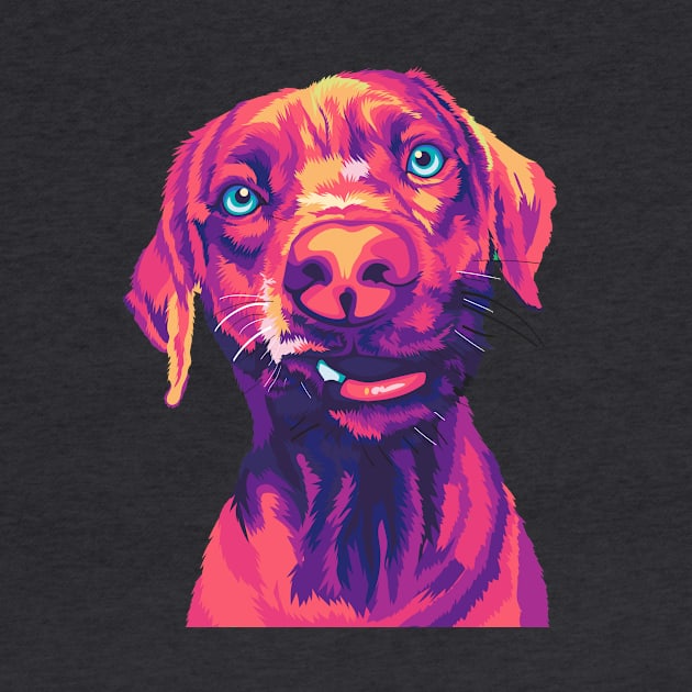 Unique Expression Dog on Pop Art Illustration by Tupai Art